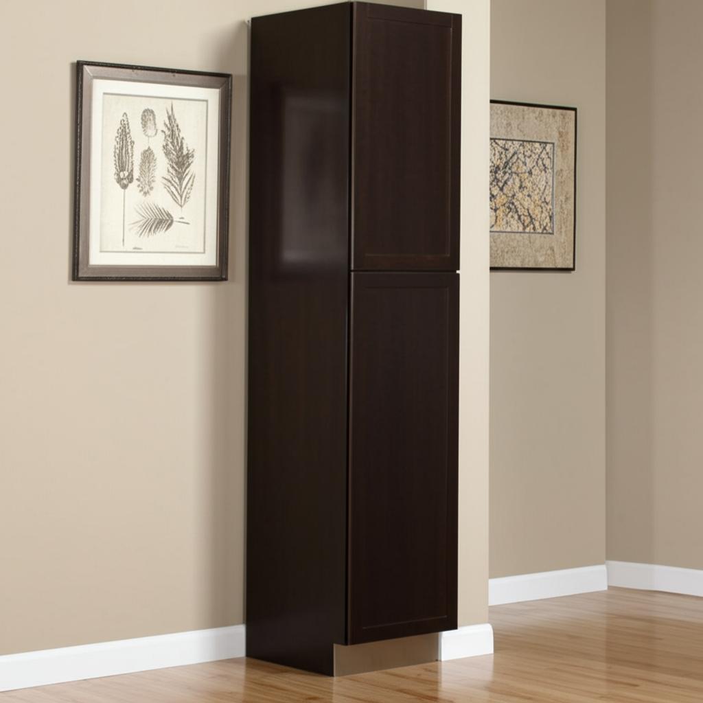 Hampton Bay Shaker Pantry Cabinet in Java - 18" W x 24" D x 90" H