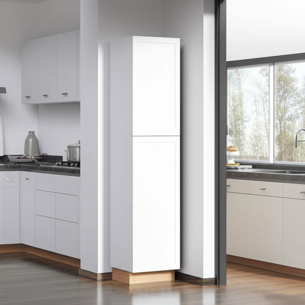 Hampton Bay Designer Series Melvern Pantry Kitchen Cabinet in White