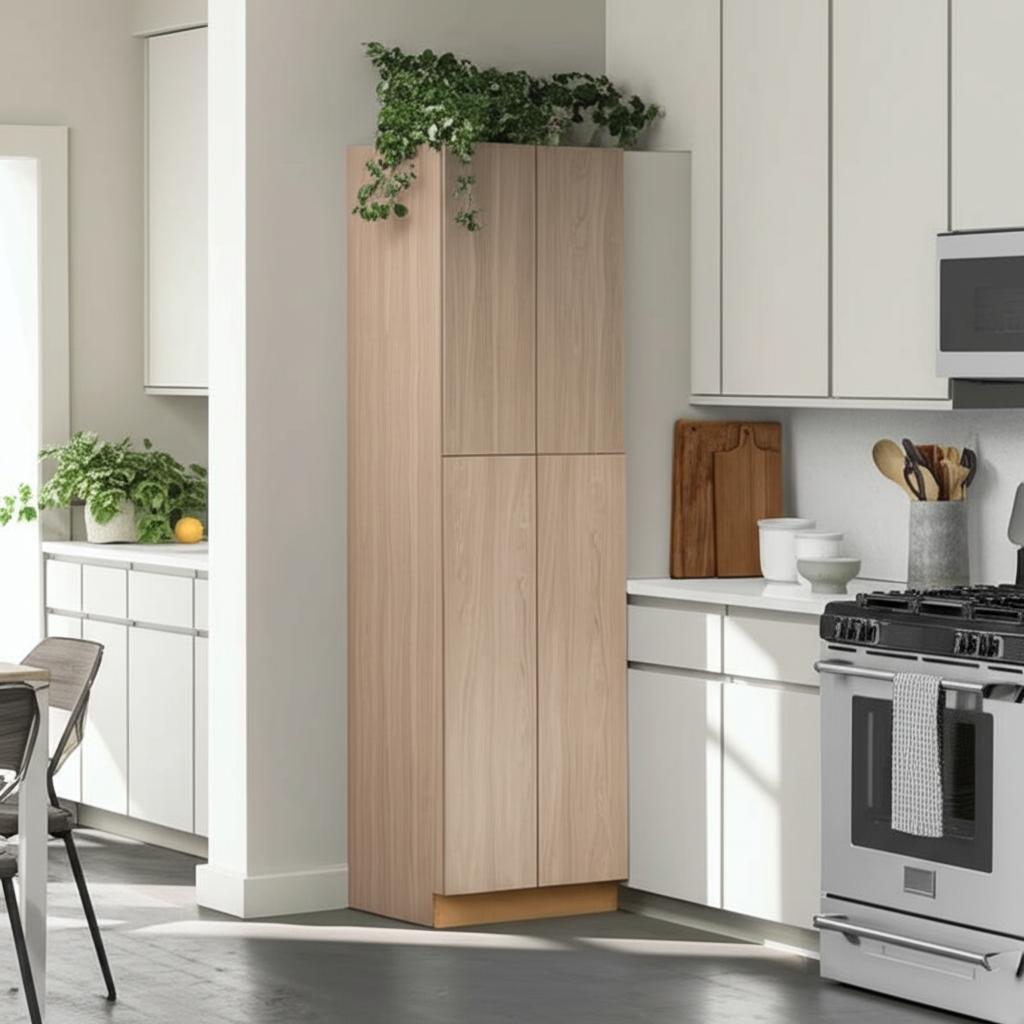 Hampton Bay Designer Series Edgeley Pantry Cabinet in Driftwood