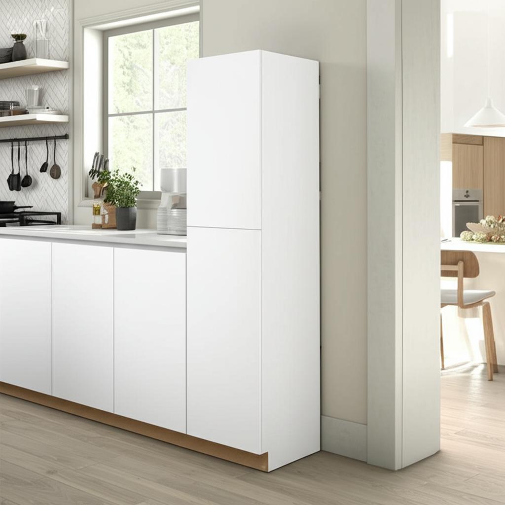 Hampton Bay Designer Series Edgeley Pantry Kitchen Cabinet in White