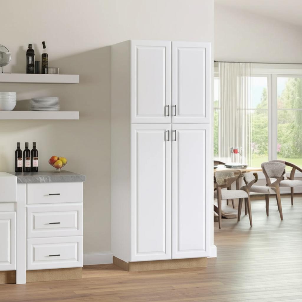Hampton Bay Designer Series Elgin Assembled Pantry Kitchen Cabinet in White