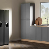 Hampton Bay Designer Series Melvern Storm Gray Shaker Pantry Cabinet