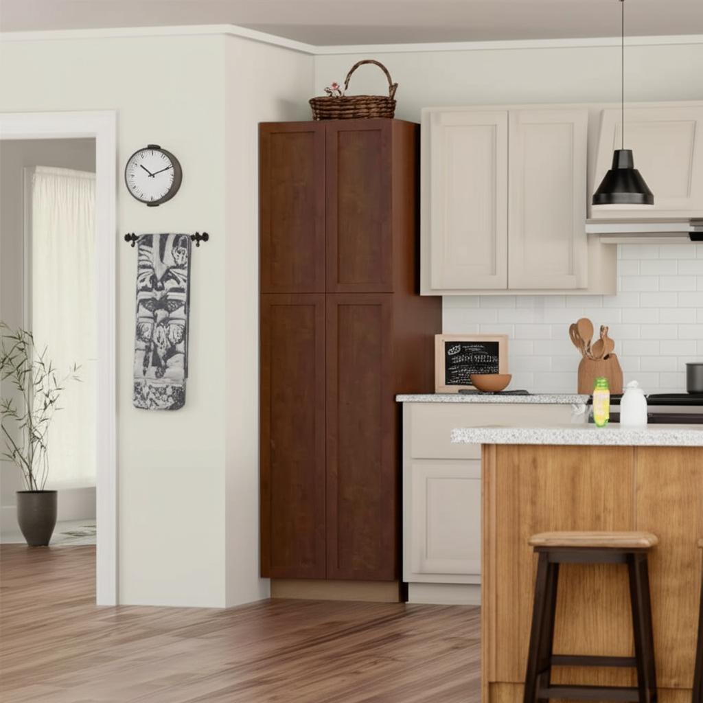 Hampton Bay Designer Series Soleste Pantry Kitchen Cabinet in Spice
