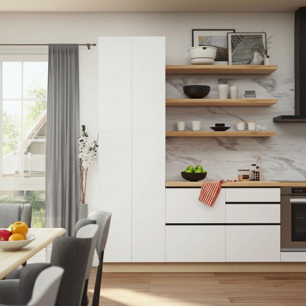 Hampton Bay Designer Series Edgeley Pantry Kitchen Cabinet in White