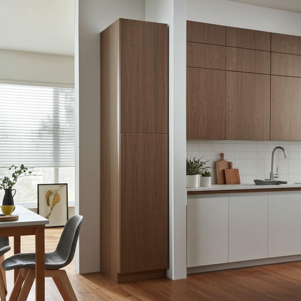 Hampton Bay Designer Series Edgeley Pantry Kitchen Cabinet in Driftwood