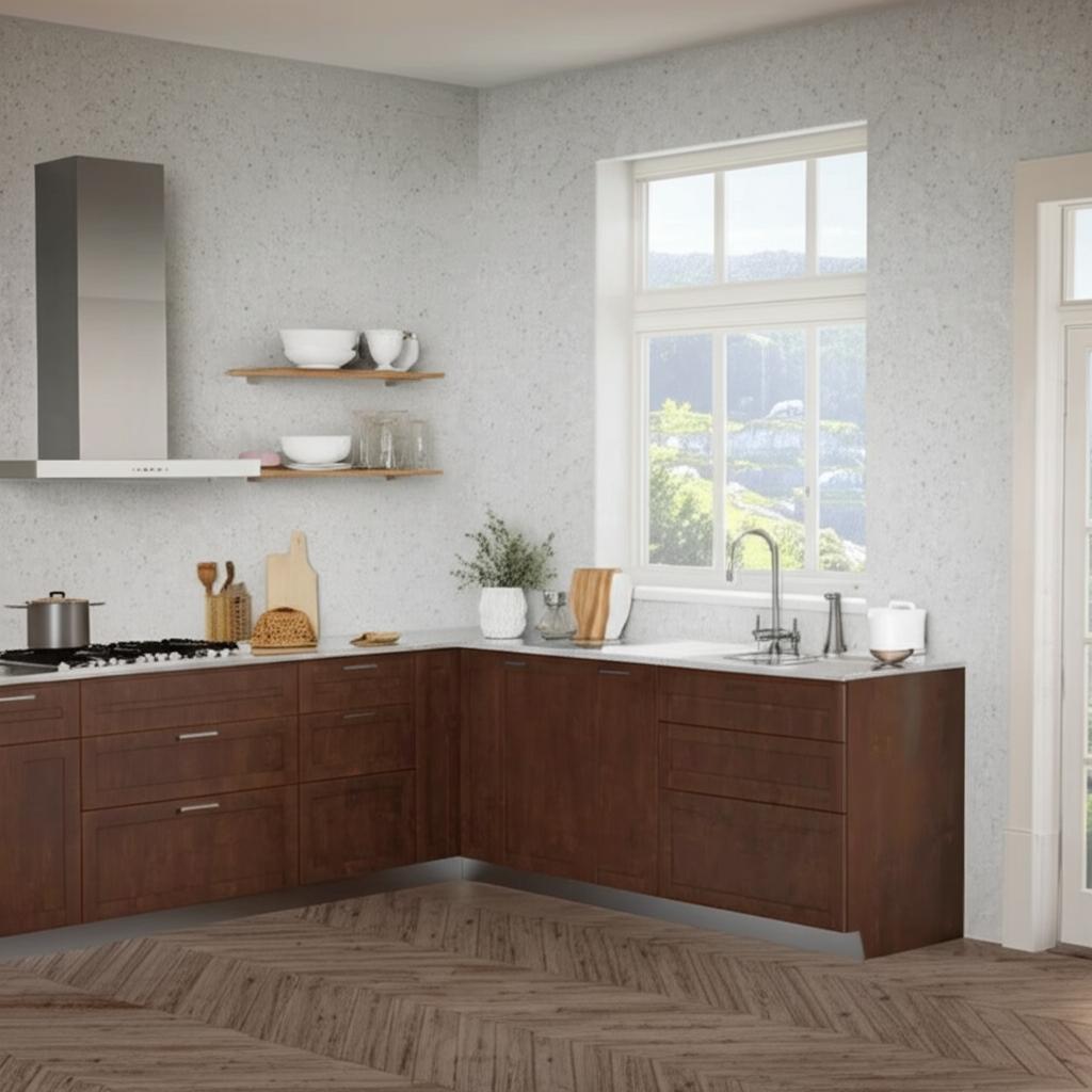 Hampton Bay Designer Series Soleste EZ Reach Corner Base Kitchen Cabinet in Spice