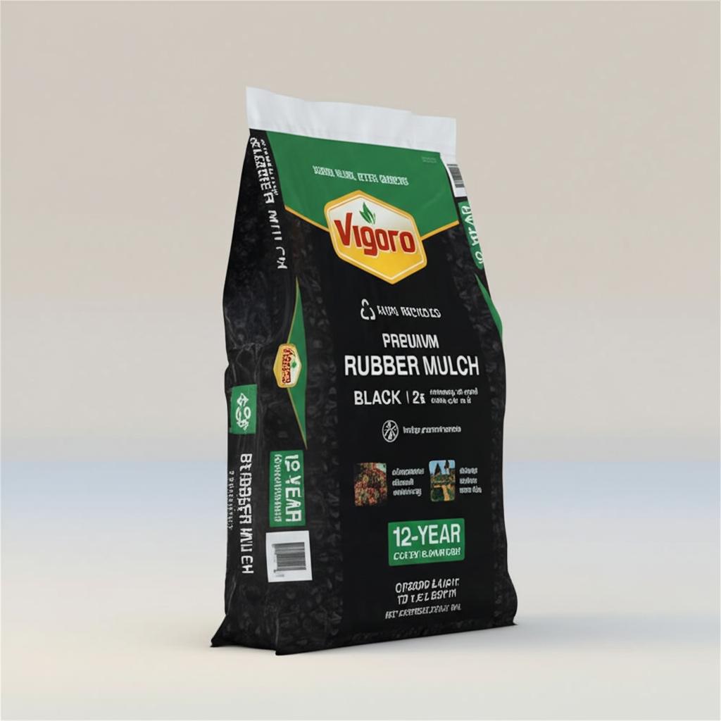 Vigoro 0.8 cu. ft. Espresso Black Bagged Recycled Rubber Mulch – Playground & Landscaping Safe