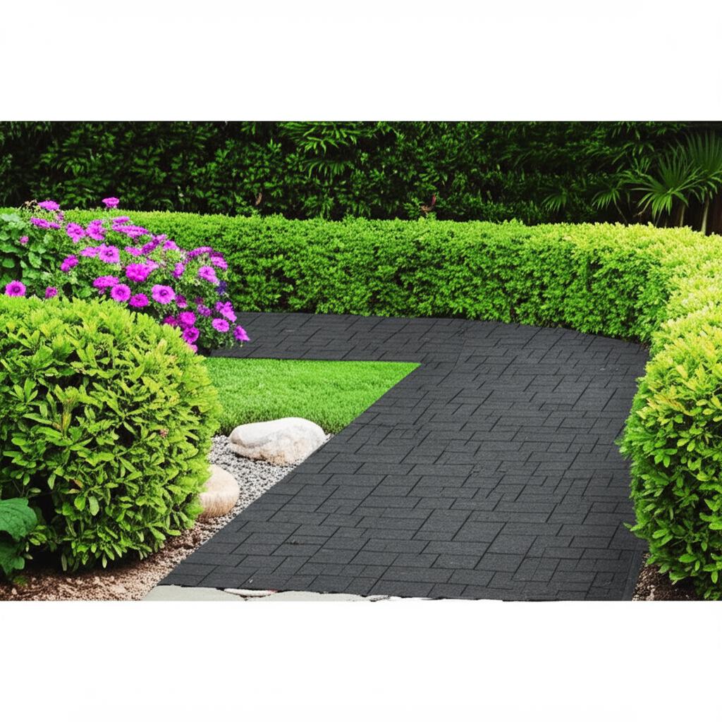 Vigoro 24 in. x 12 in. x 5/8 in. Black Interlocking Dual-Sided Rubber Paver (60-Pack)