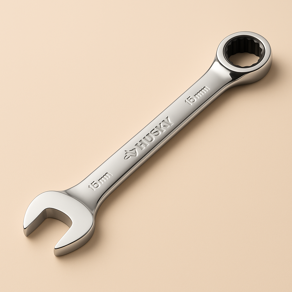 Husky 15 mm 12-Point Metric Ratcheting Combination Wrench