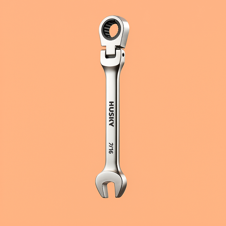 Husky 7/16 in. Flex Head Ratcheting Combination Wrench