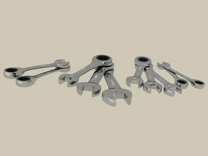 Husky Stubby Ratcheting SAE/MM Combination Wrench Set (10-Piece)