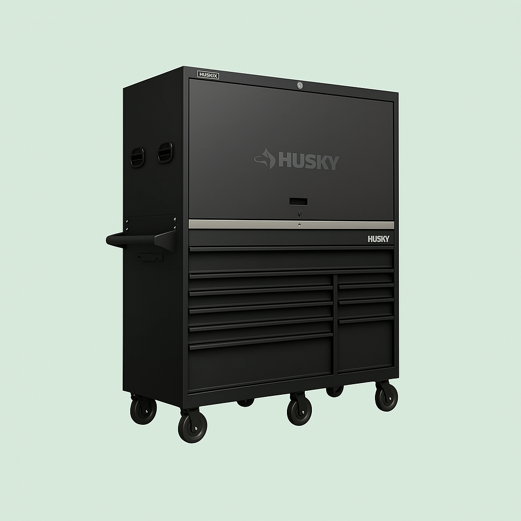 Husky 62" Heavy-Duty Mobile Workbench with Hutch