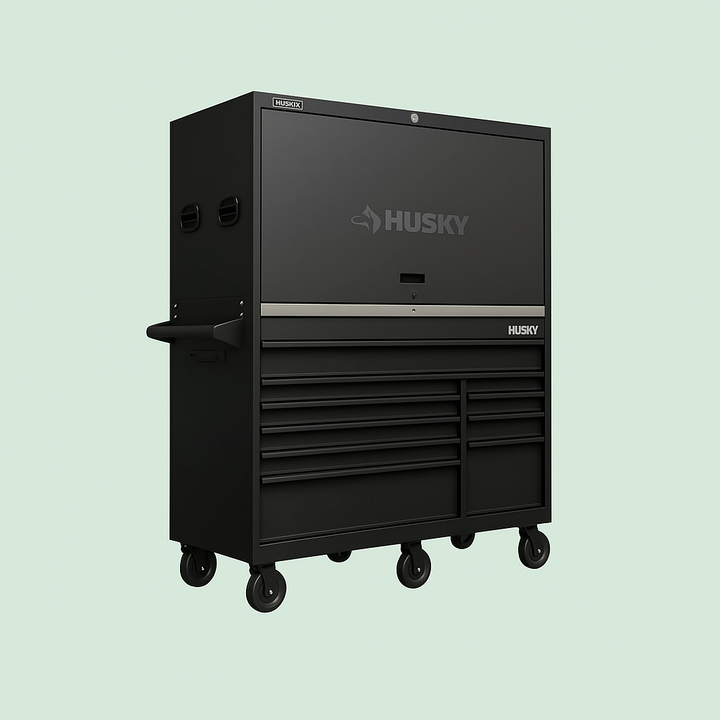 Husky 62" Heavy-Duty Mobile Workbench with Hutch