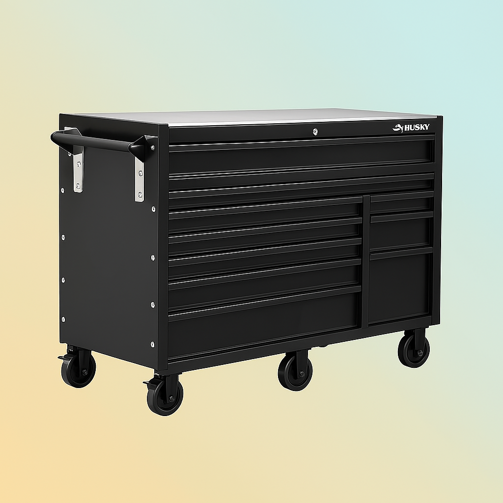 Husky 62-inch Heavy Duty Mobile Workbench with Stainless Steel Top