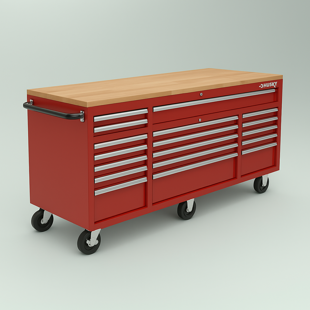 Husky 72-inch Gloss Red Mobile Workbench Tool Chest