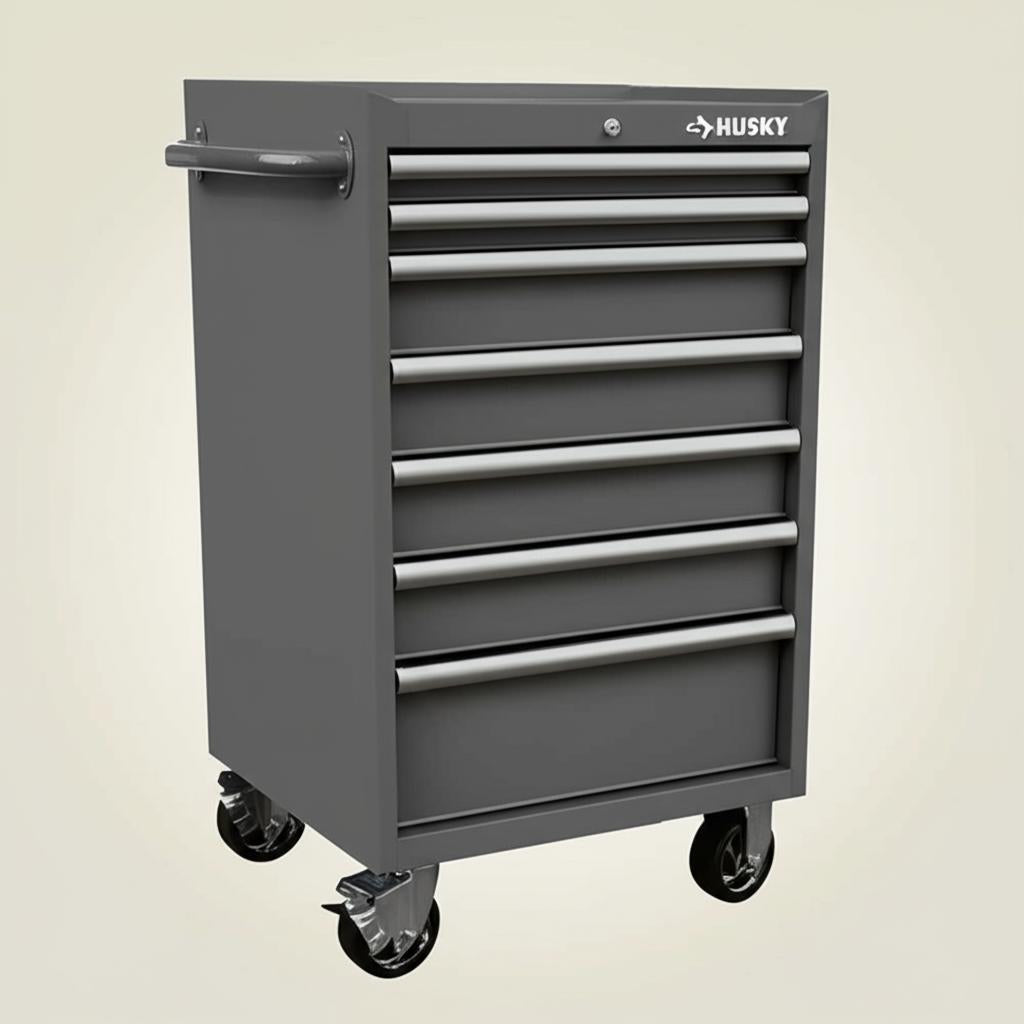 Husky Standard-Duty 27 in. 7-Drawer Gray Rolling Tool Cabinet