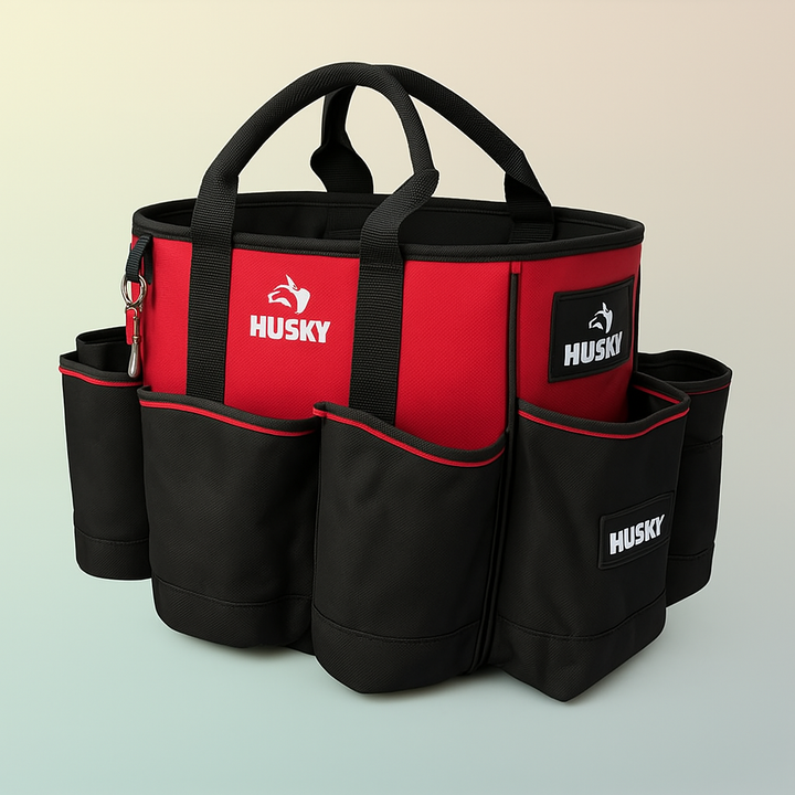 Husky 14-inch Water-Resistant Tool Bag with 15 Pockets
