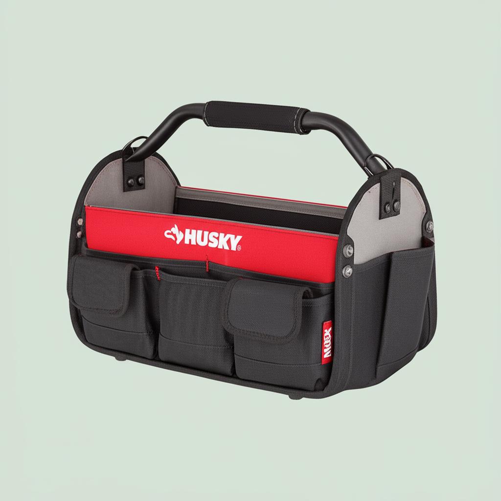 Husky 17 in. Open Top Tool Tote Bag with 18 Pockets