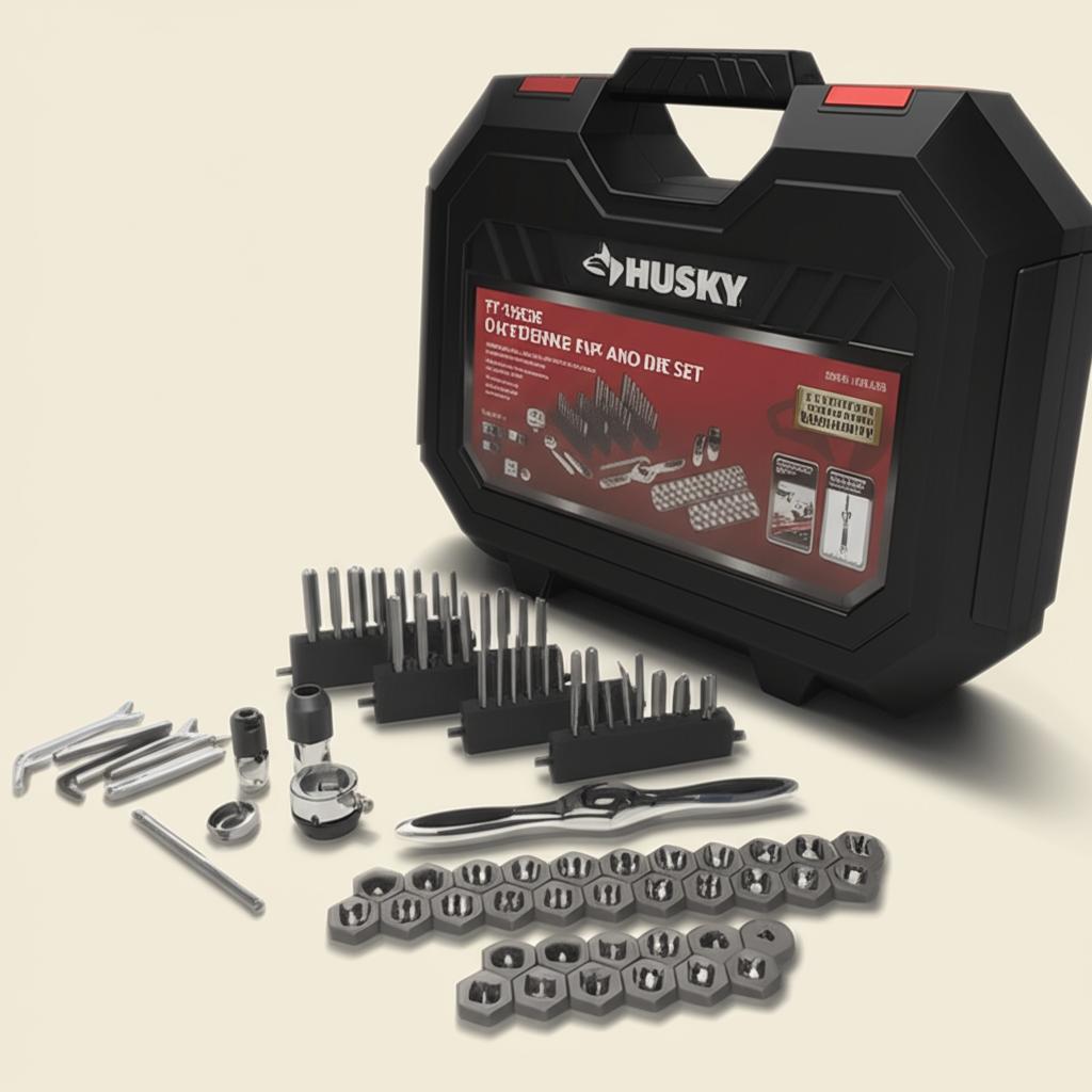 Husky SAE/Metric Ratcheting Tap and Die Set 77-Piece – Professional Threading Tool Kit