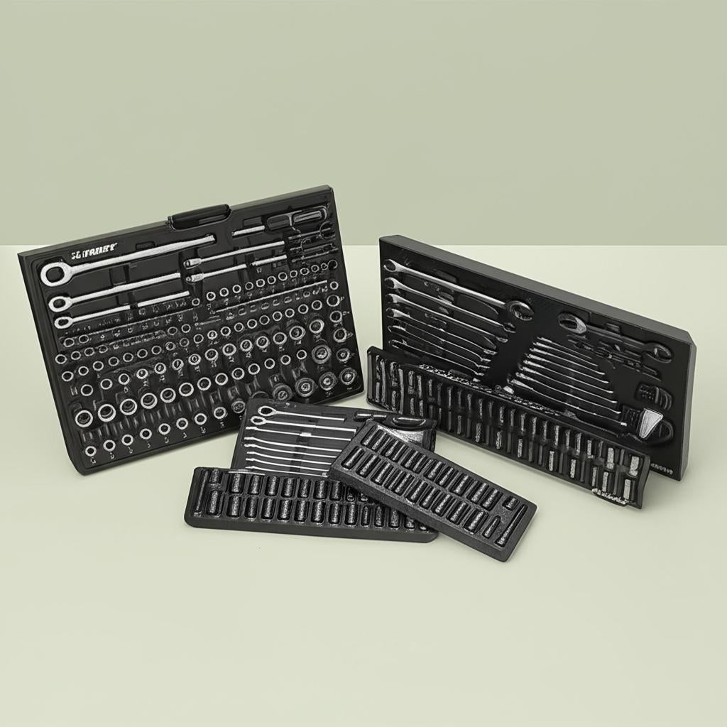 Husky 370-Piece Mechanics Tool Set with Impact Sockets and EVA Storage Trays, 1/4 in., 3/8 in. & 1/2 in. Drive