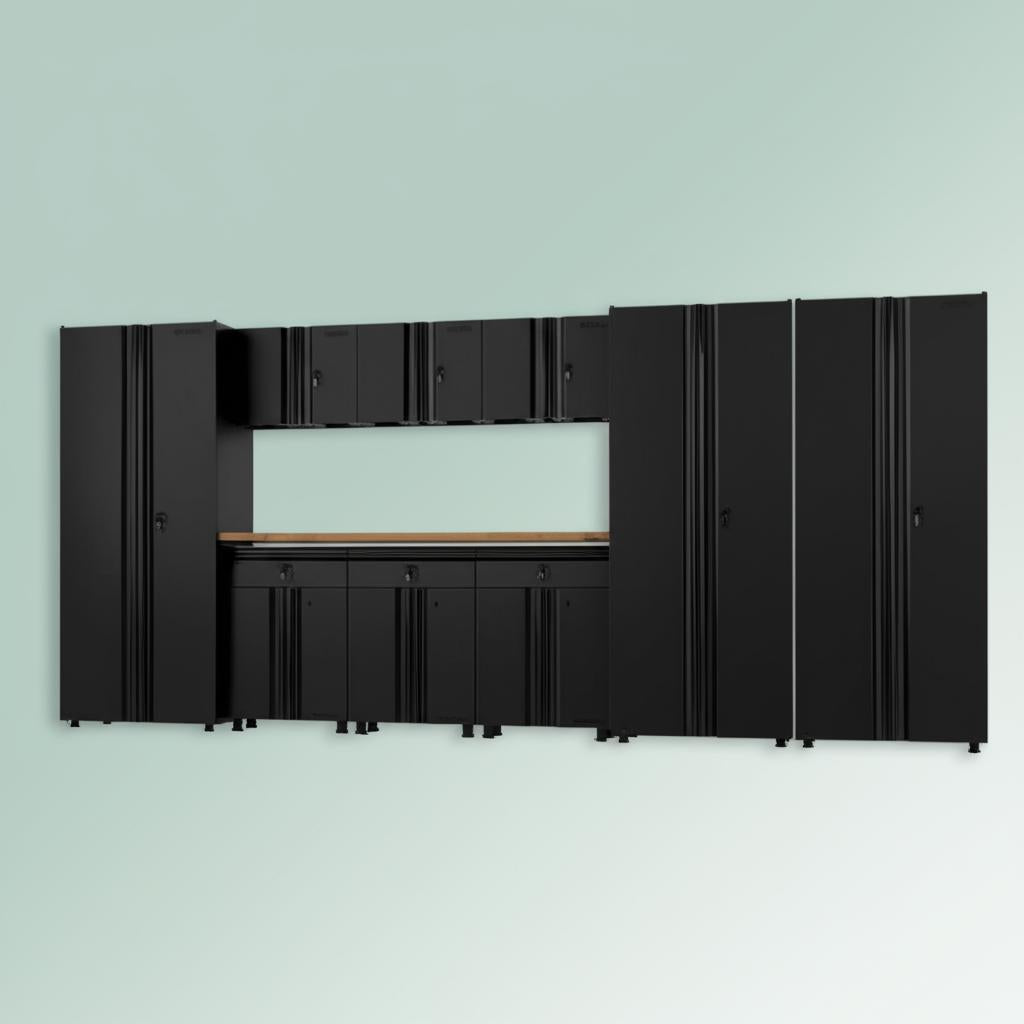 Husky 10-Piece Welded Steel Garage Storage System in Black