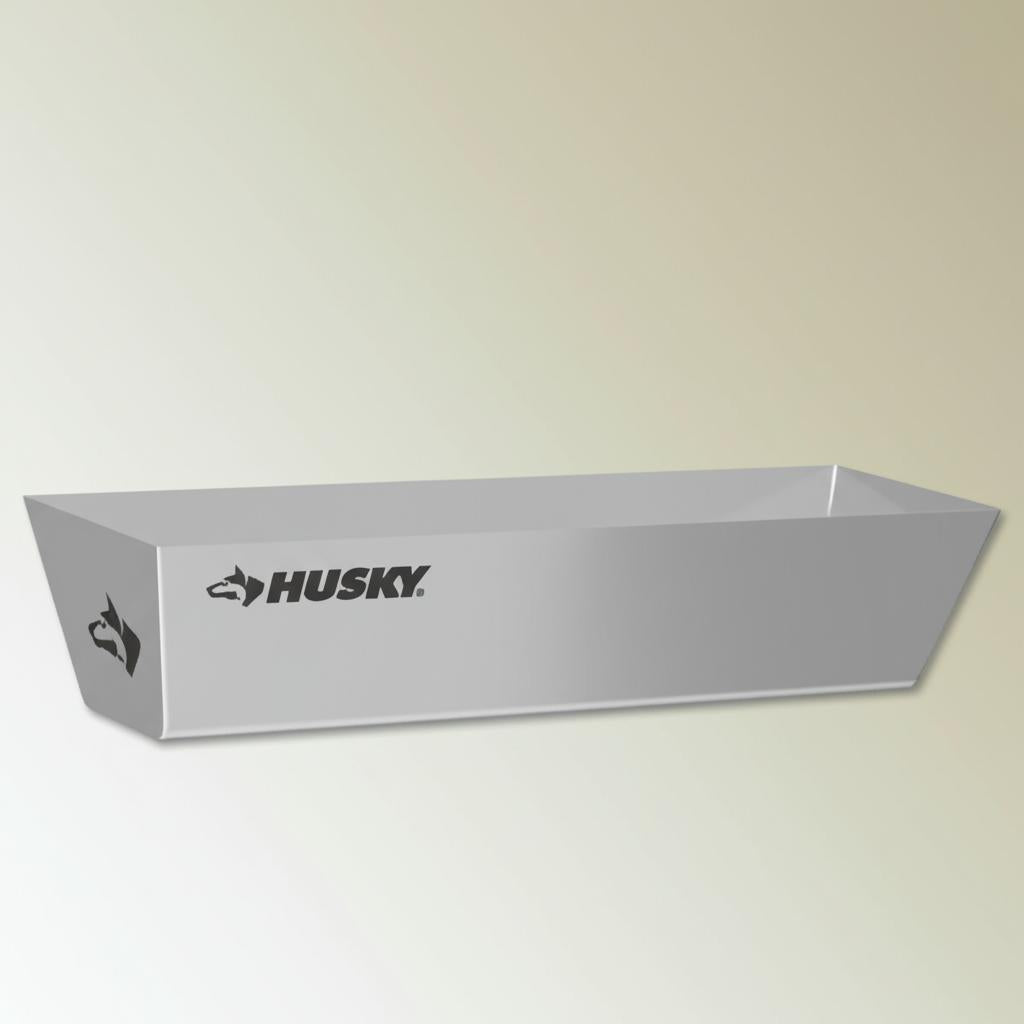 Husky 14 in. Stainless Steel Laser Welded Mud Pan – Heavy-Gauge, Ergonomic, Lifetime Warranty