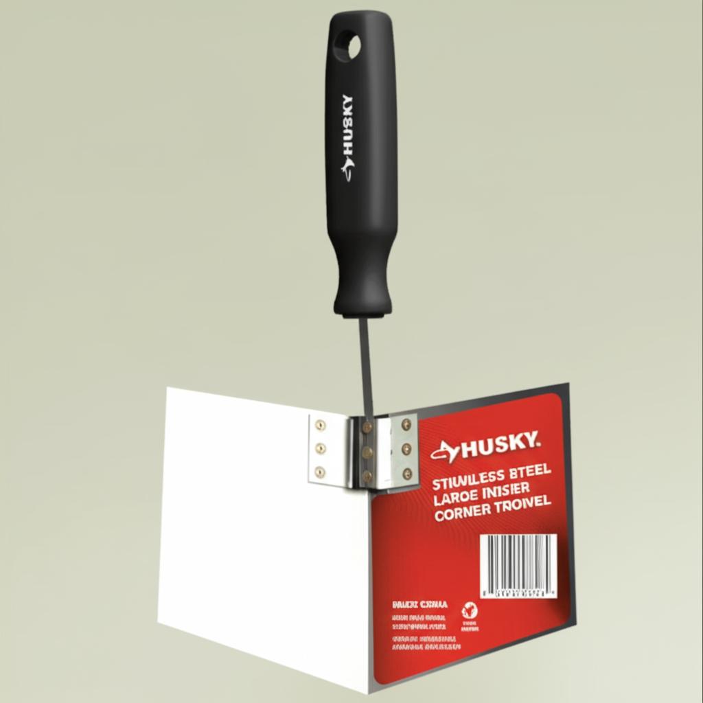 Husky 5 in. Stainless Steel Drywall Corner Tool – Flexible Blade, Soft-Grip Handle, Lifetime Warranty