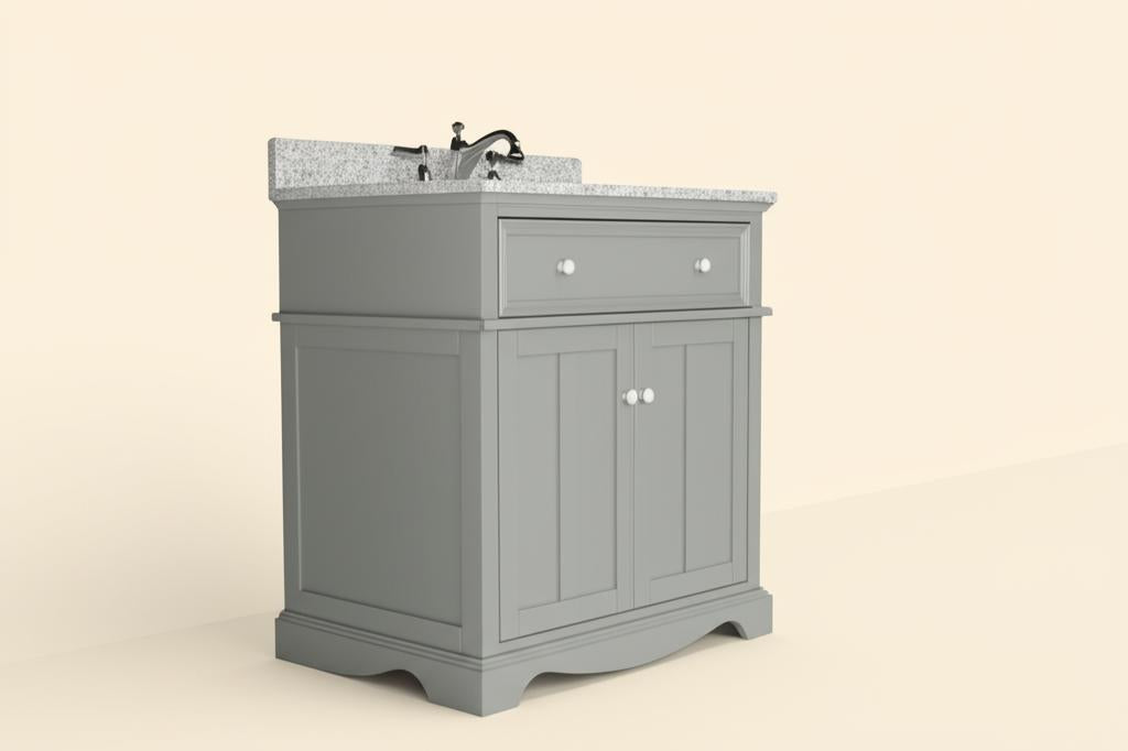 Home Decorators Collection Fremont 32" Gray Bath Vanity with Granite Top