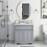 Home Decorators Collection Fremont 32" Gray Bath Vanity with Granite Top