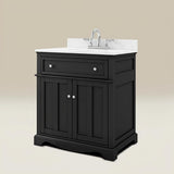 Home Decorators Collection Fremont 32" Single Sink Black Vanity with Marble Top