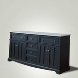 Home Decorators Collection Fremont 72" Double Sink Black Vanity with Marble Top