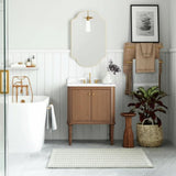 Home Decorators Collection Collette 30" Single Sink Vanity in Cinnamon Oak with Carrara Marble Top