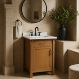 Home Decorators Collection Bellington 24" Single Sink Vanity in Almond Toffee with Engineered Stone Top