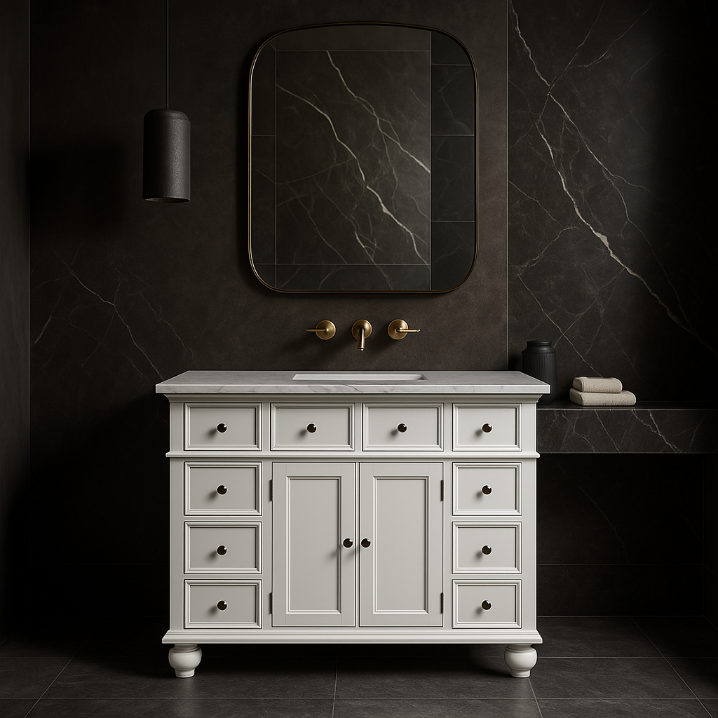 Home Decorators Collection Hampton Harbor 44" Single Sink Vanity with White Marble Top