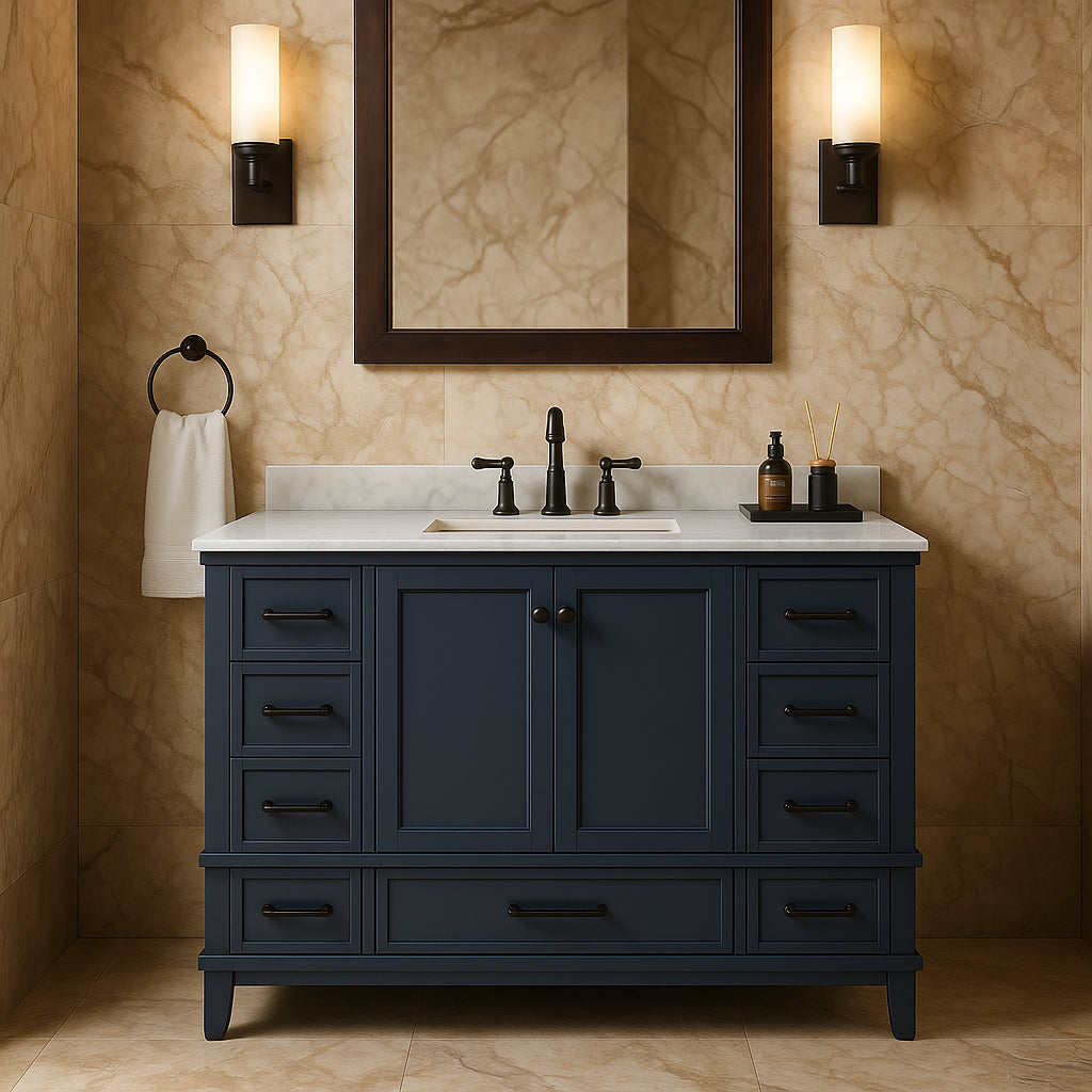 Home Decorators Collection Merryfield 48" Bathroom Vanity Cabinet in Dark Blue-Gray