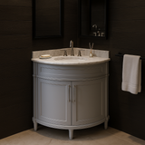 Home Decorators Collection Aberdeen 32-inch Corner Bathroom Vanity with Carrara Marble Top