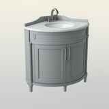 Home Decorators Collection Aberdeen 32-inch Corner Bathroom Vanity with Carrara Marble Top