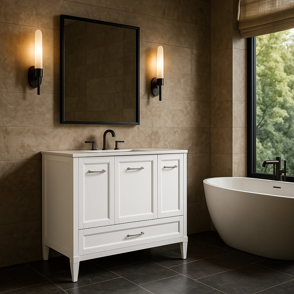 Home Decorators Collection Claxby 48-Inch White Bathroom Vanity Cabinet