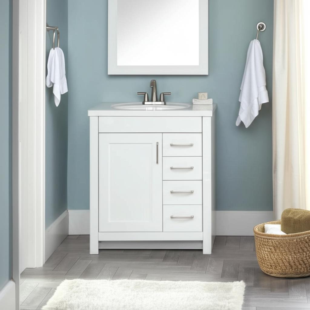 Home Decorators Collection Westcourt 30 in. White Bathroom Vanity Cabinet