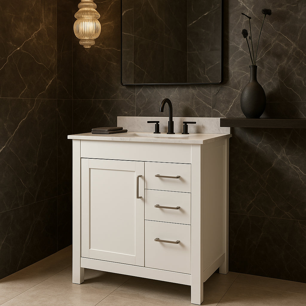 Home Decorators Collection Westcourt 30 in. White Bathroom Vanity Cabinet