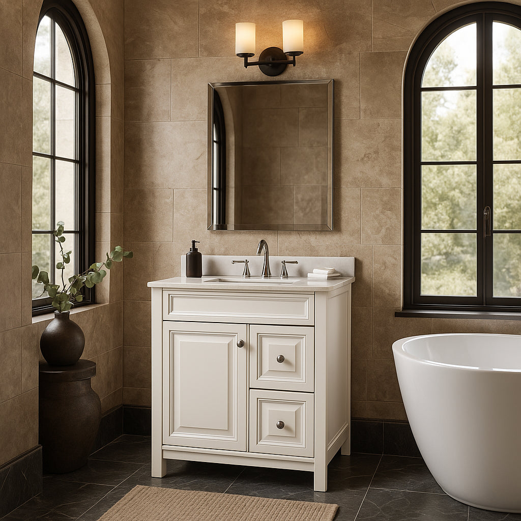 Home Decorators Collection Brinkhill 30-Inch Cream Bathroom Vanity Cabinet