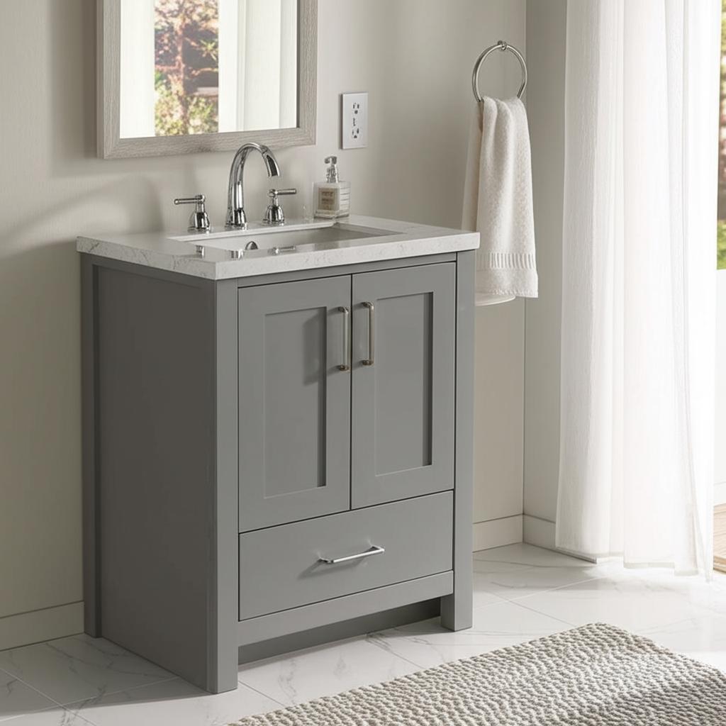 Home Decorators Collection Westcourt 24-Inch Bathroom Vanity Cabinet in Sterling Gray