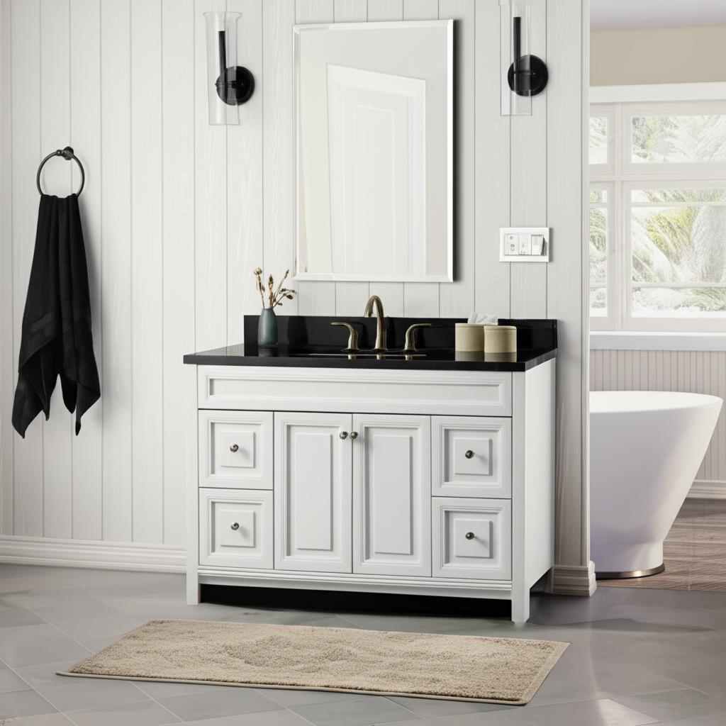 Home Decorators Collection Brinkhill 60-Inch Bathroom Vanity Cabinet in Cream