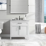 Home Decorators Collection Mayfield 36-Inch White Bathroom Vanity with Cultured Marble Top
