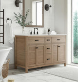 Home Decorators Collection Stanhope 61" Double Sink Vanity in Reclaimed Oak with Crystal White Top