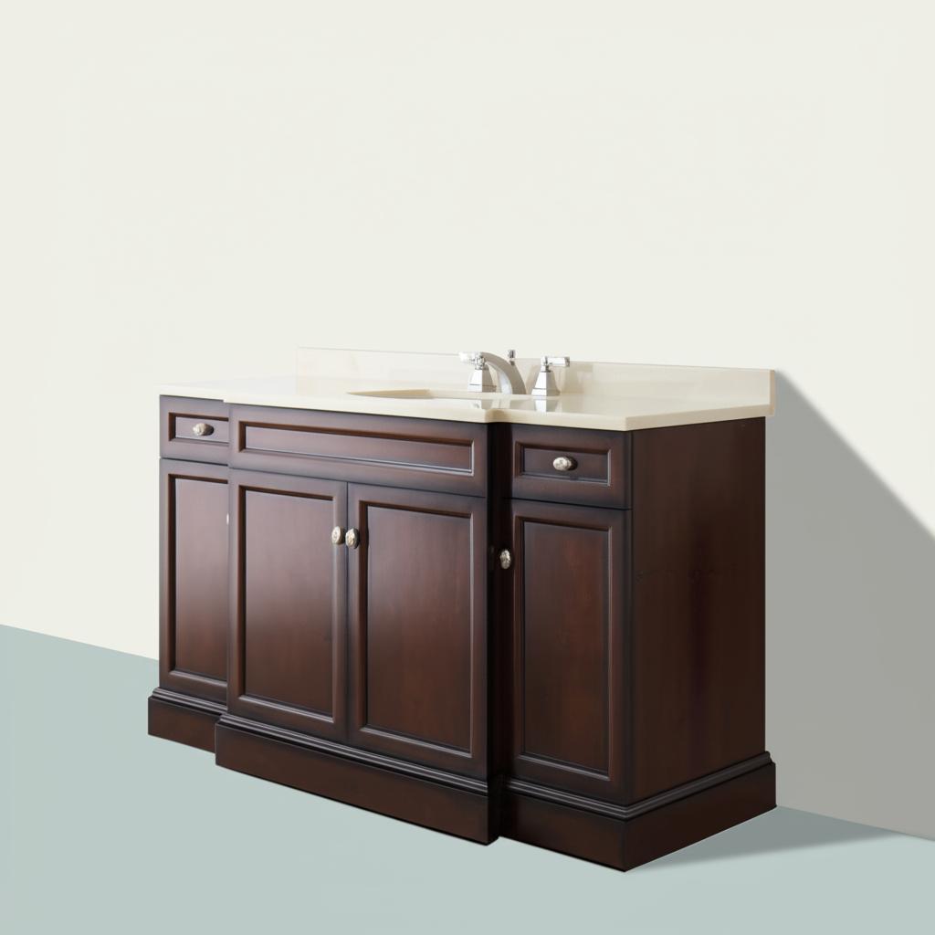 Home Decorators Collection Teagen 58-inch Bathroom Vanity in Dark Espresso with Cultured Marble Top