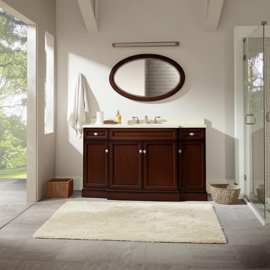 Home Decorators Collection Teagen 58-inch Bathroom Vanity in Dark Espresso with Cultured Marble Top