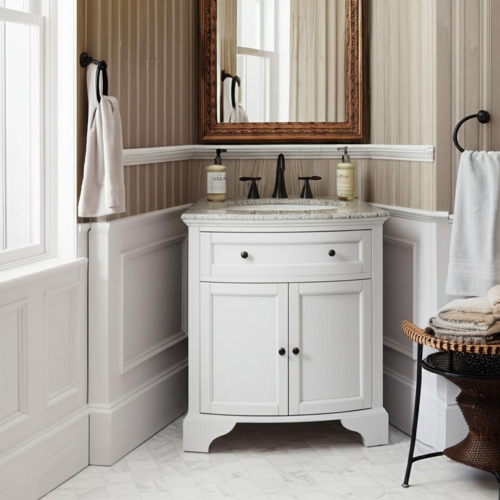 Home Decorators Collection Hamilton 31" Corner Bath Vanity with Granite Top