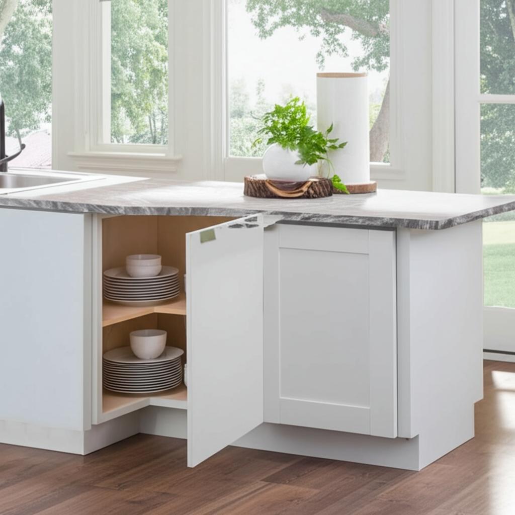 Home Decorators Collection Newport Pacific White Shaker Corner Kitchen Cabinet
