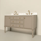 Home Decorators Collection Collette 60" Double Sink Vanity with Carrara Marble Top